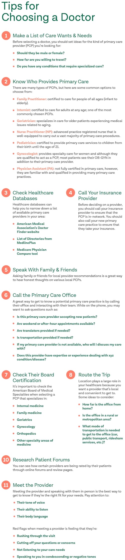 tips for picking the best primary care provider