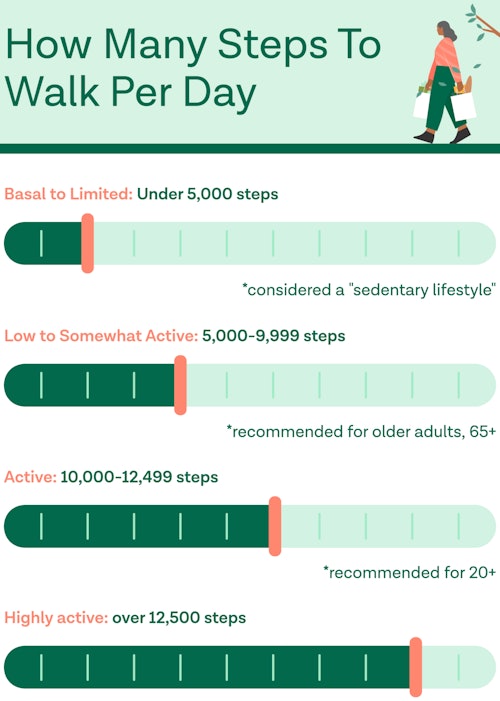 scale of how many steps to walk per day