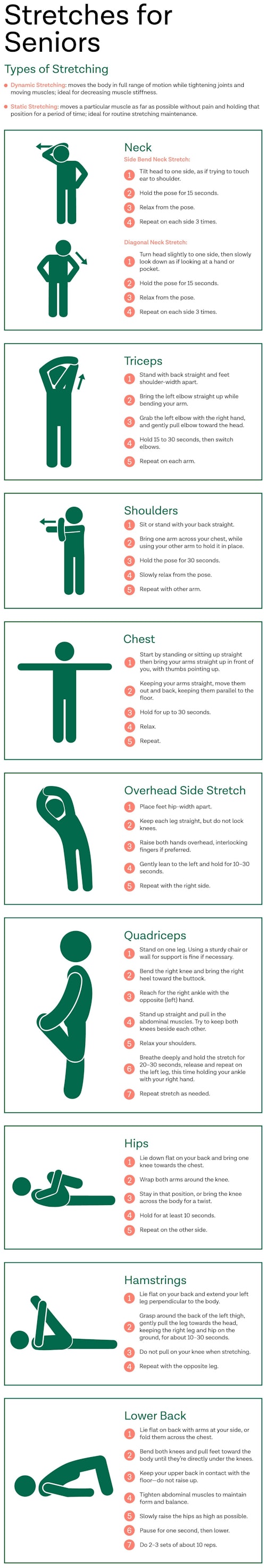 Various stretches to practice as you age