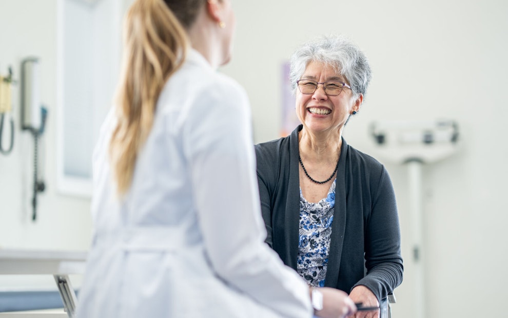 female patient with provider at consult